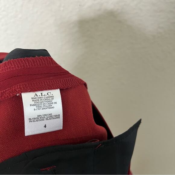 ALC Lawrence Burgundy Wide Leg Trouser Pants Womens Size 4 - Picture 6 of 7